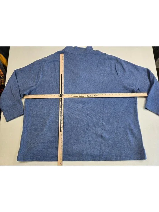 Polo Ralph Lauren Mens 1/4 Zip Pullover 4XB Blue 100% Cotton - Picture 4 of 4